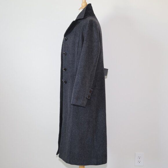 Authentic SELFISH POT vintage long wool coat Classic EUC Gray - Picture 5 of 10